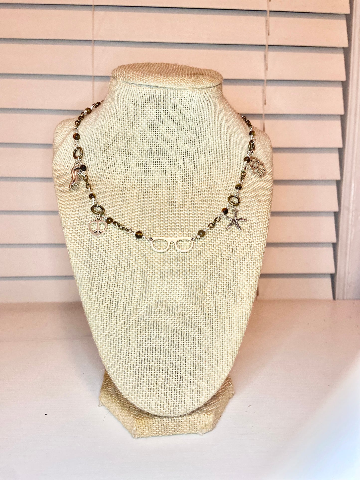 Tiger Eye Charm Choker