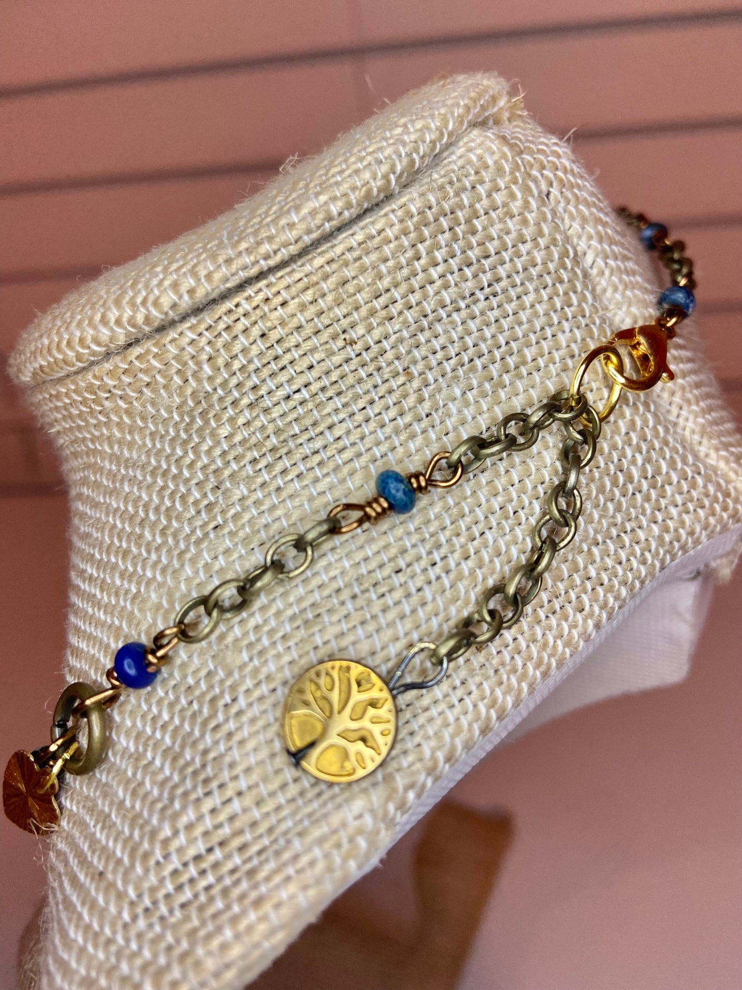Lapis Lazuli and Gold Charm Choker