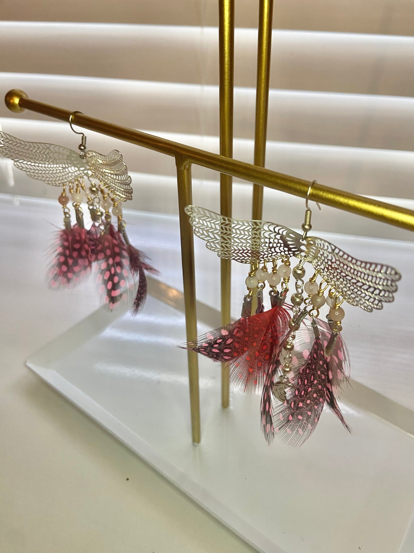 Pink Phoenix Rising Earrings