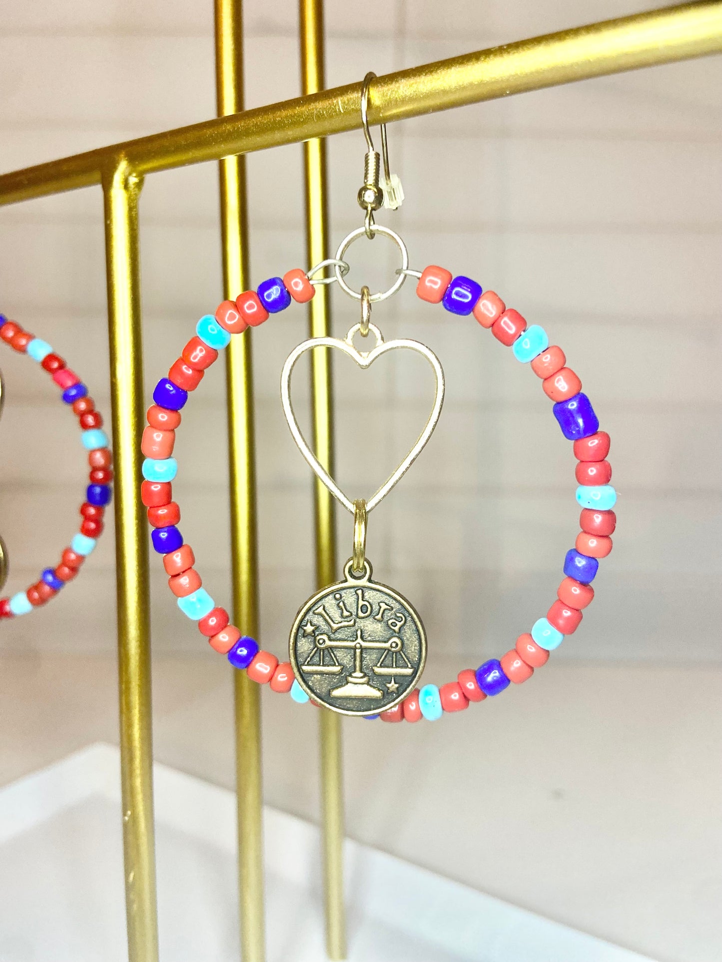 Red and Blue Libra Hoops