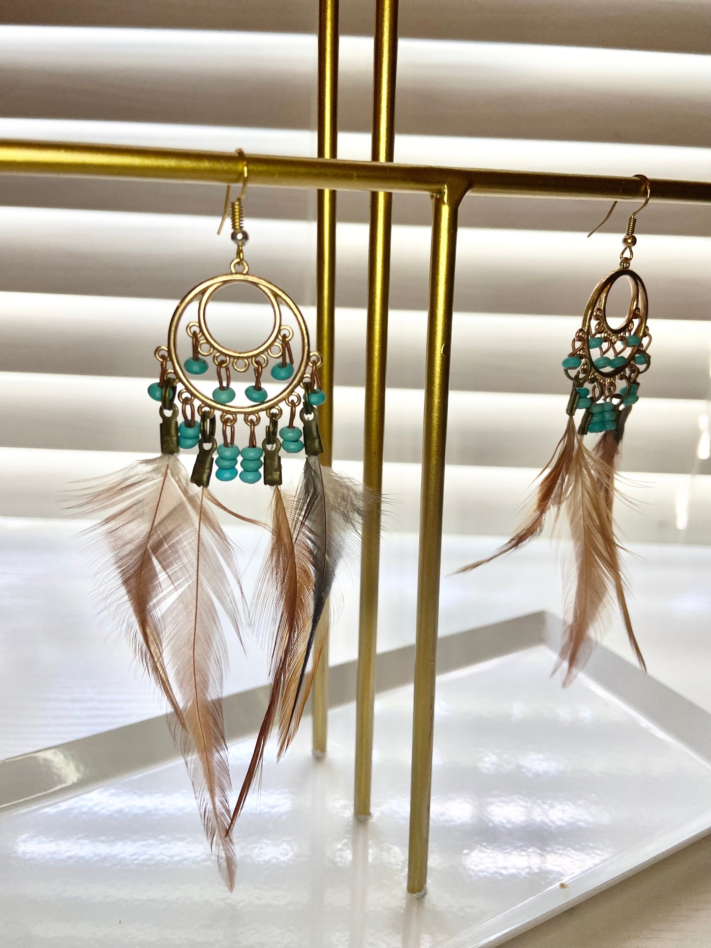Pheasant Feather Boho Earring