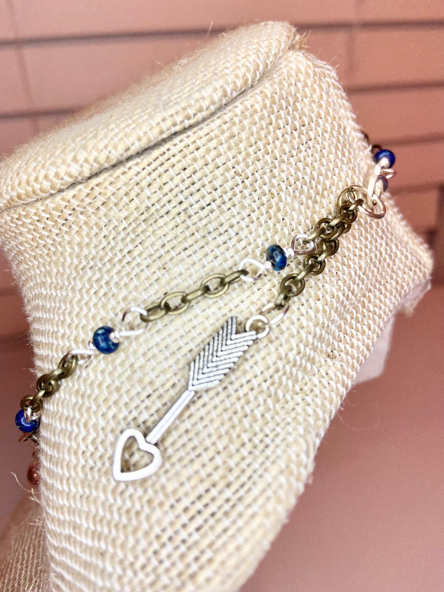 Lapis Lazuli and Silver Charm Choker