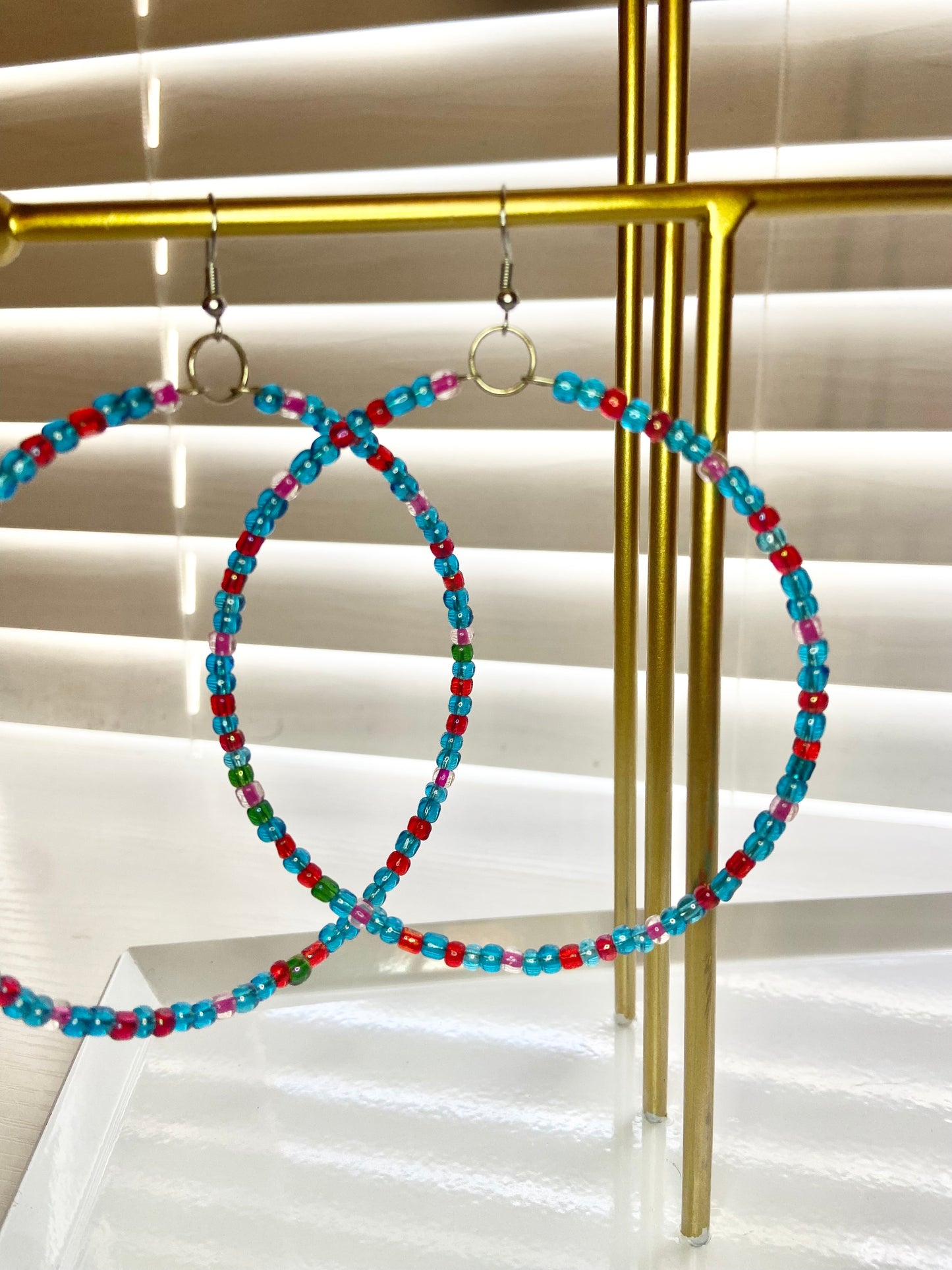 Blue and Colorful Mary Hoops