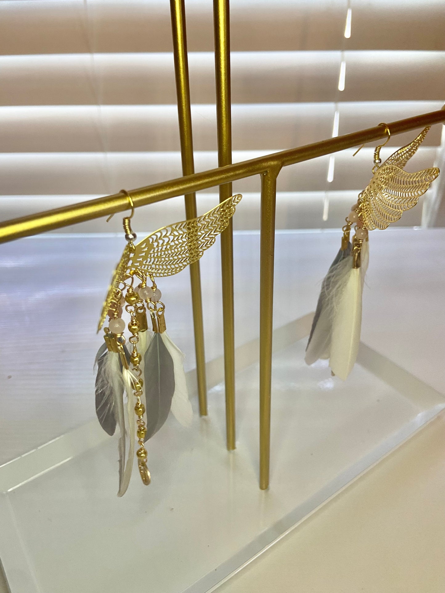 White Phoenix Rising Earrings