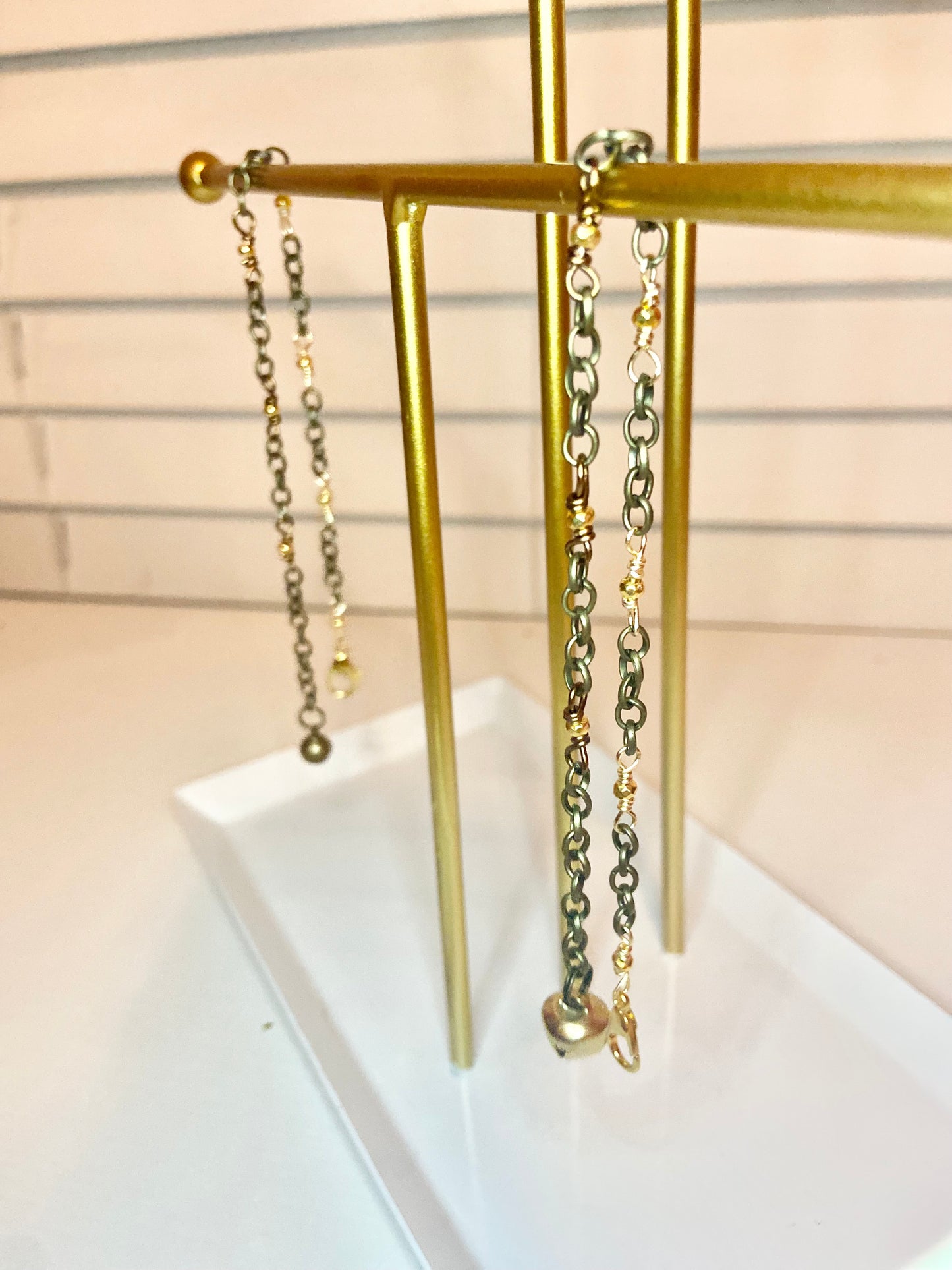 Matching Gold Hematite Anklet and Cat Collar