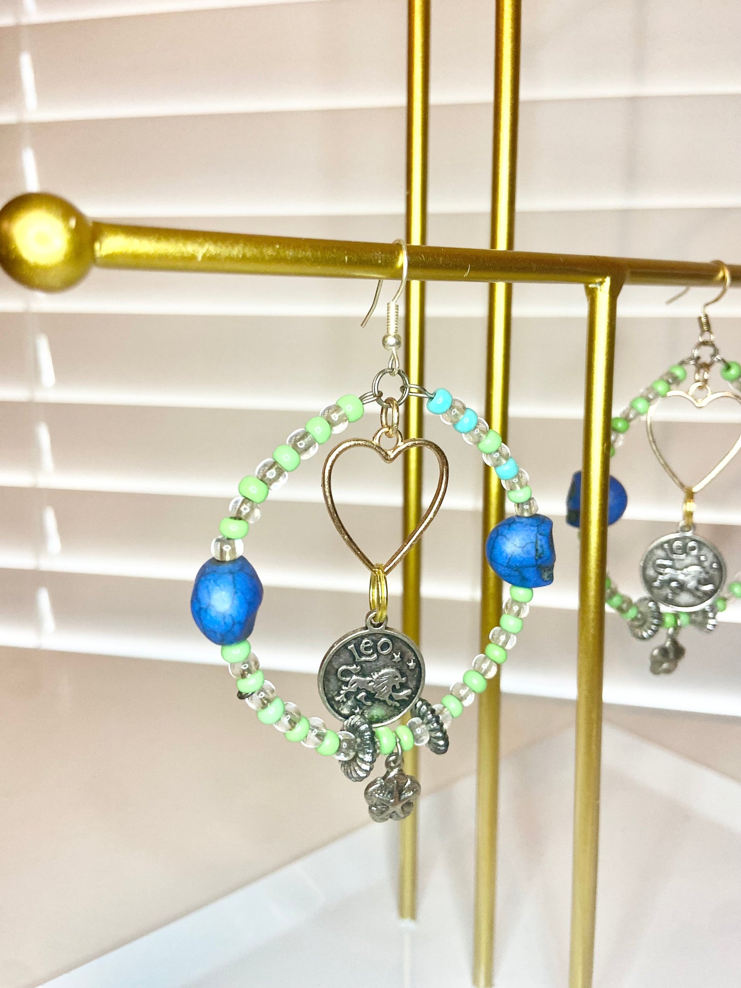 Blue and Green Leo Hoop