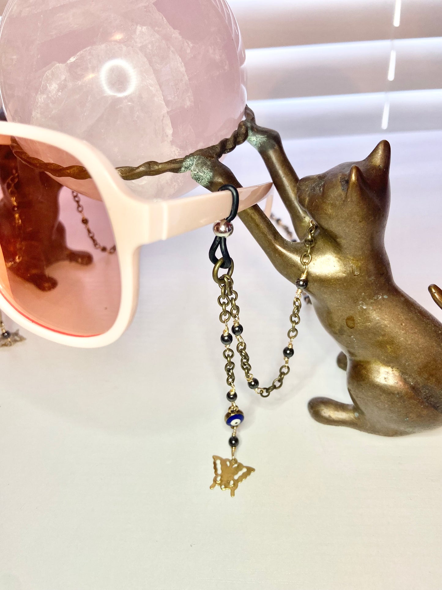 Hematite Evil Eye Lanyard