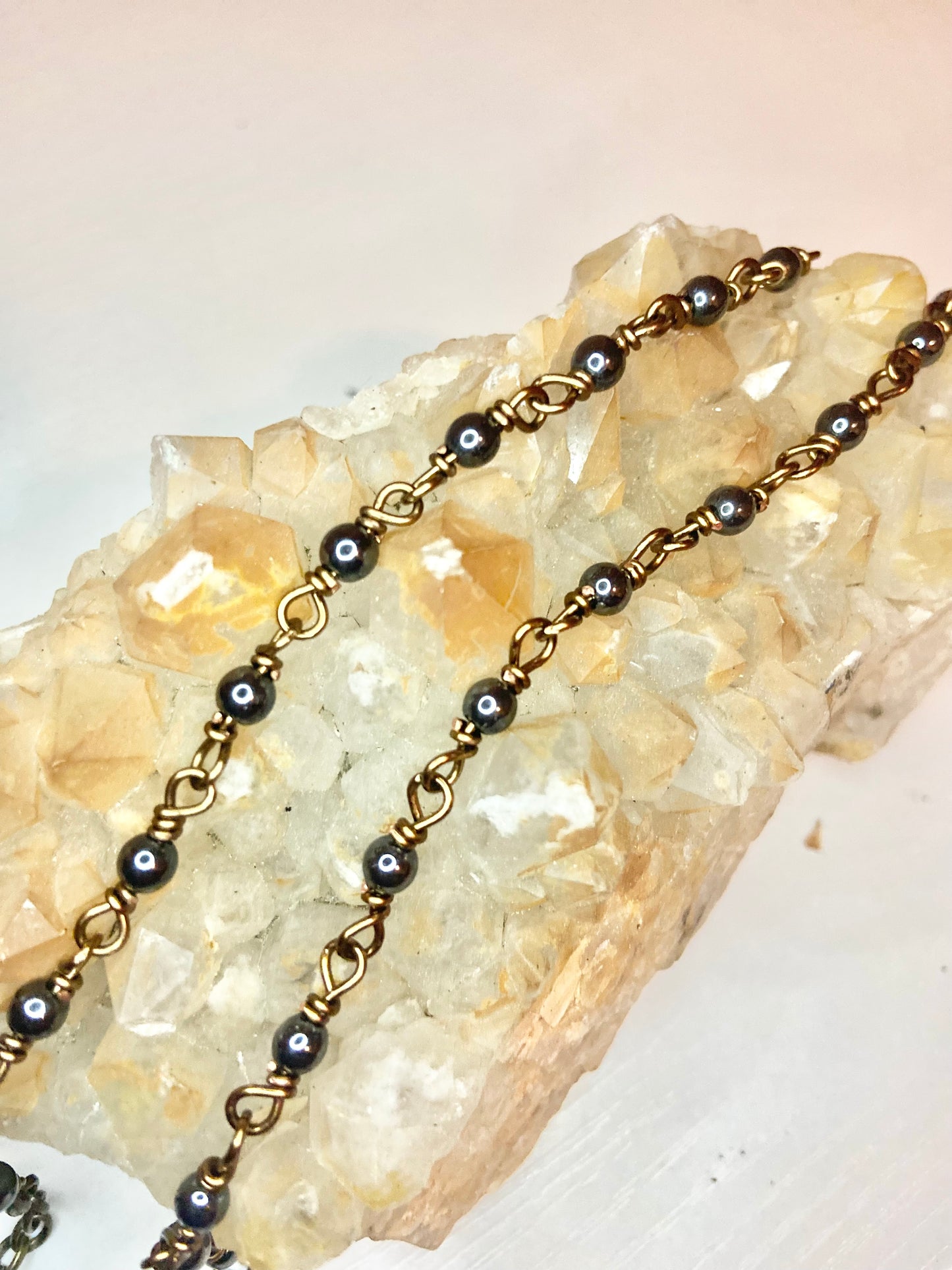 Matching Hematite Anklet and Cat Collar