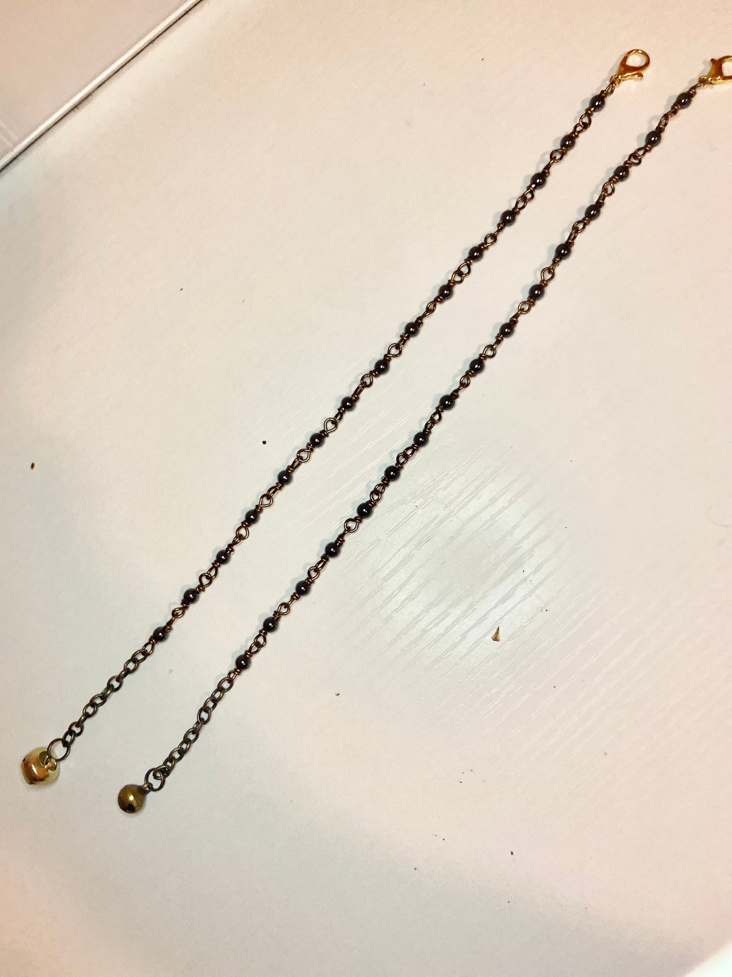 Matching Hematite Anklet and Cat Collar