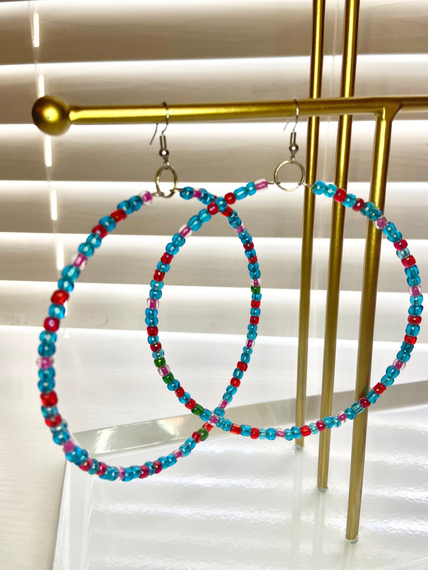 Blue and Colorful Mary Hoops