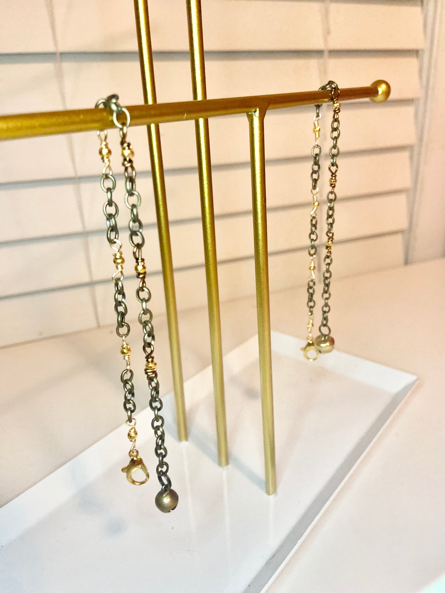 Matching Gold Hematite Anklet and Cat Collar