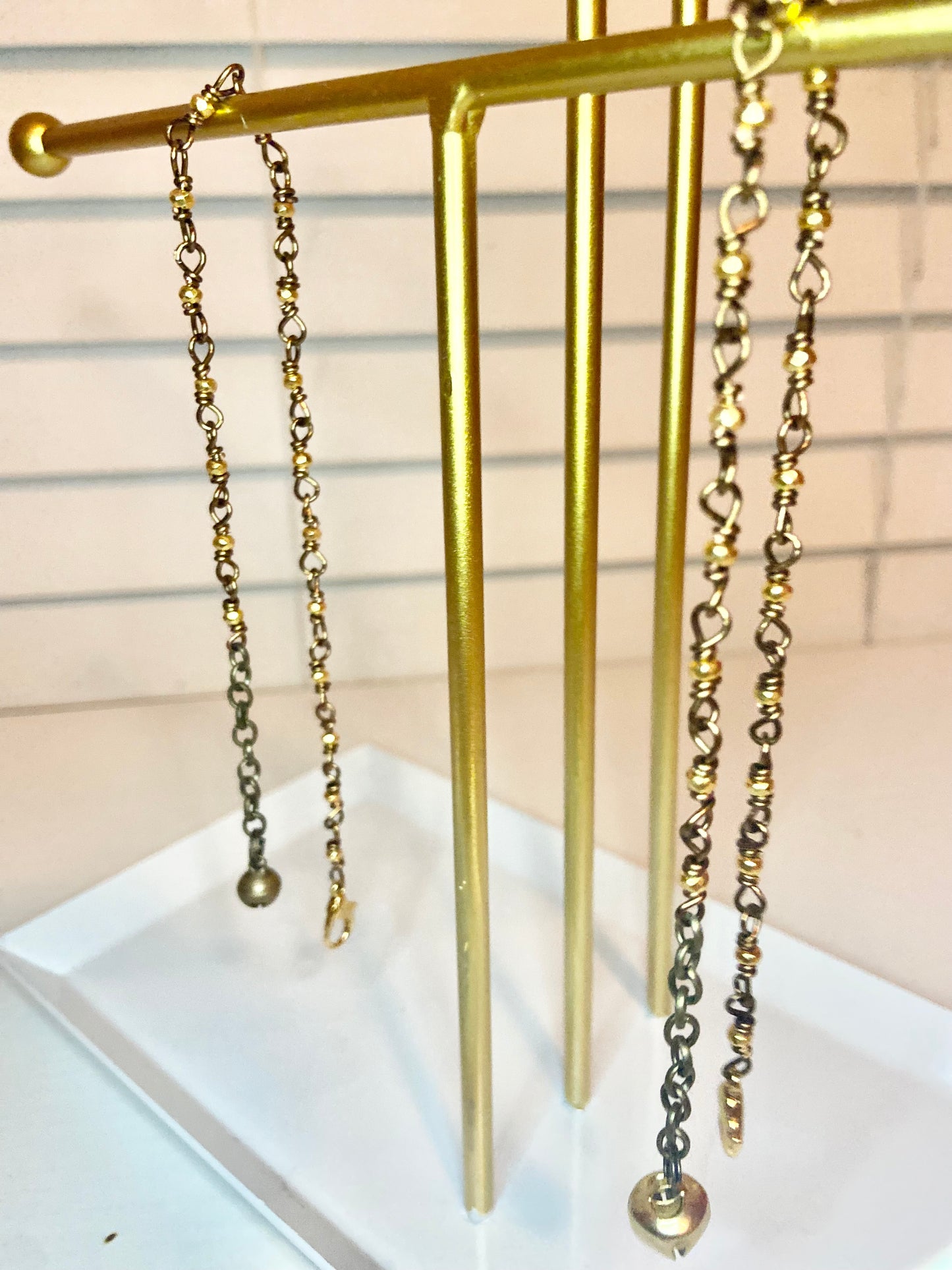 Matching Gold Hematite Anklet and Cat Collar