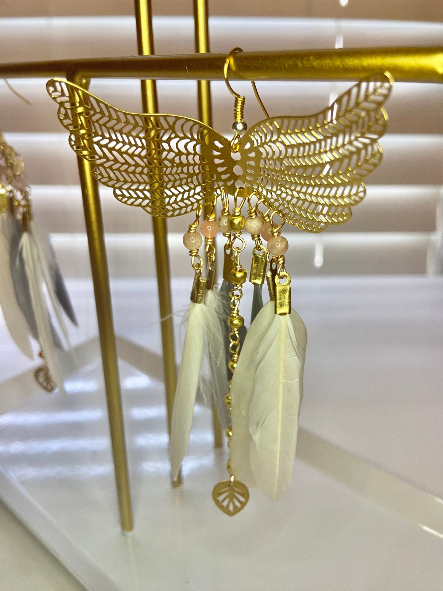 White Phoenix Rising Earrings