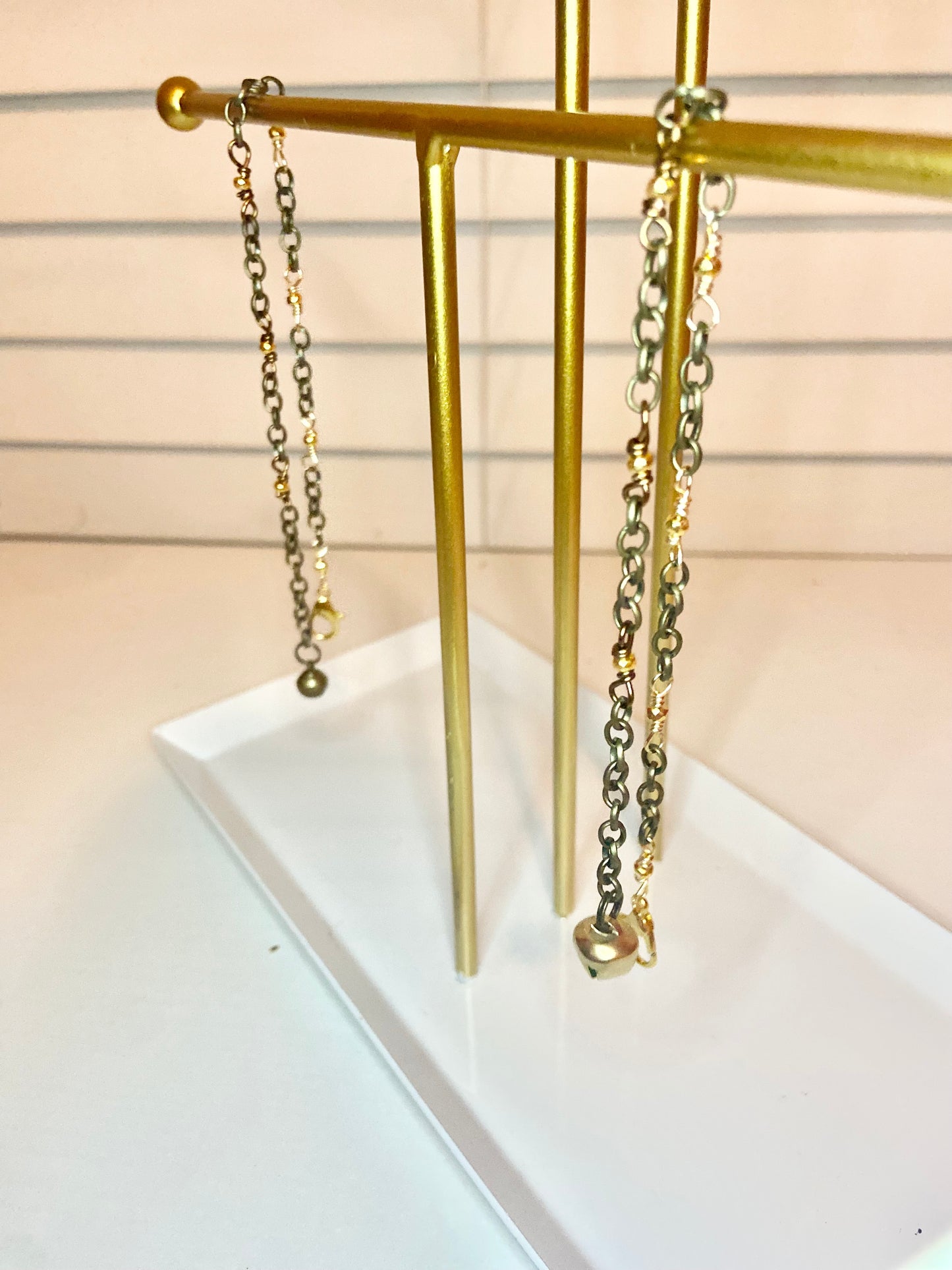 Matching Gold Hematite Anklet and Cat Collar