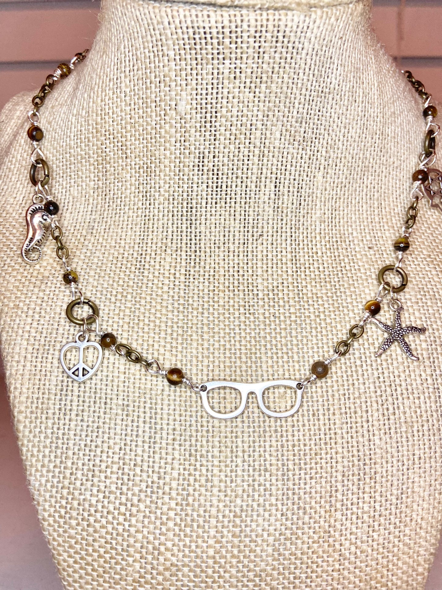 Tiger Eye Charm Choker