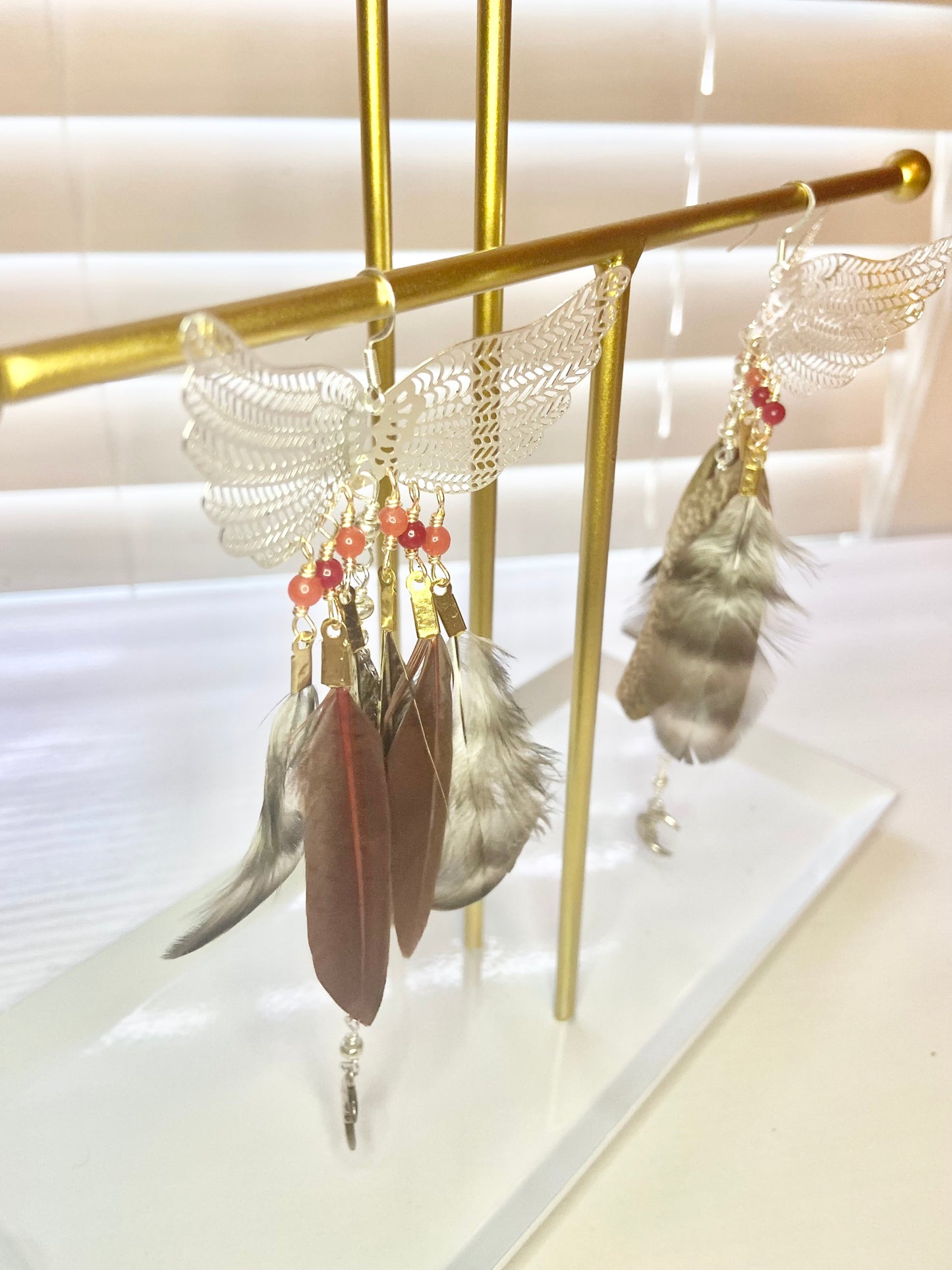 Chicken Feather Phoenix Rising Earrings