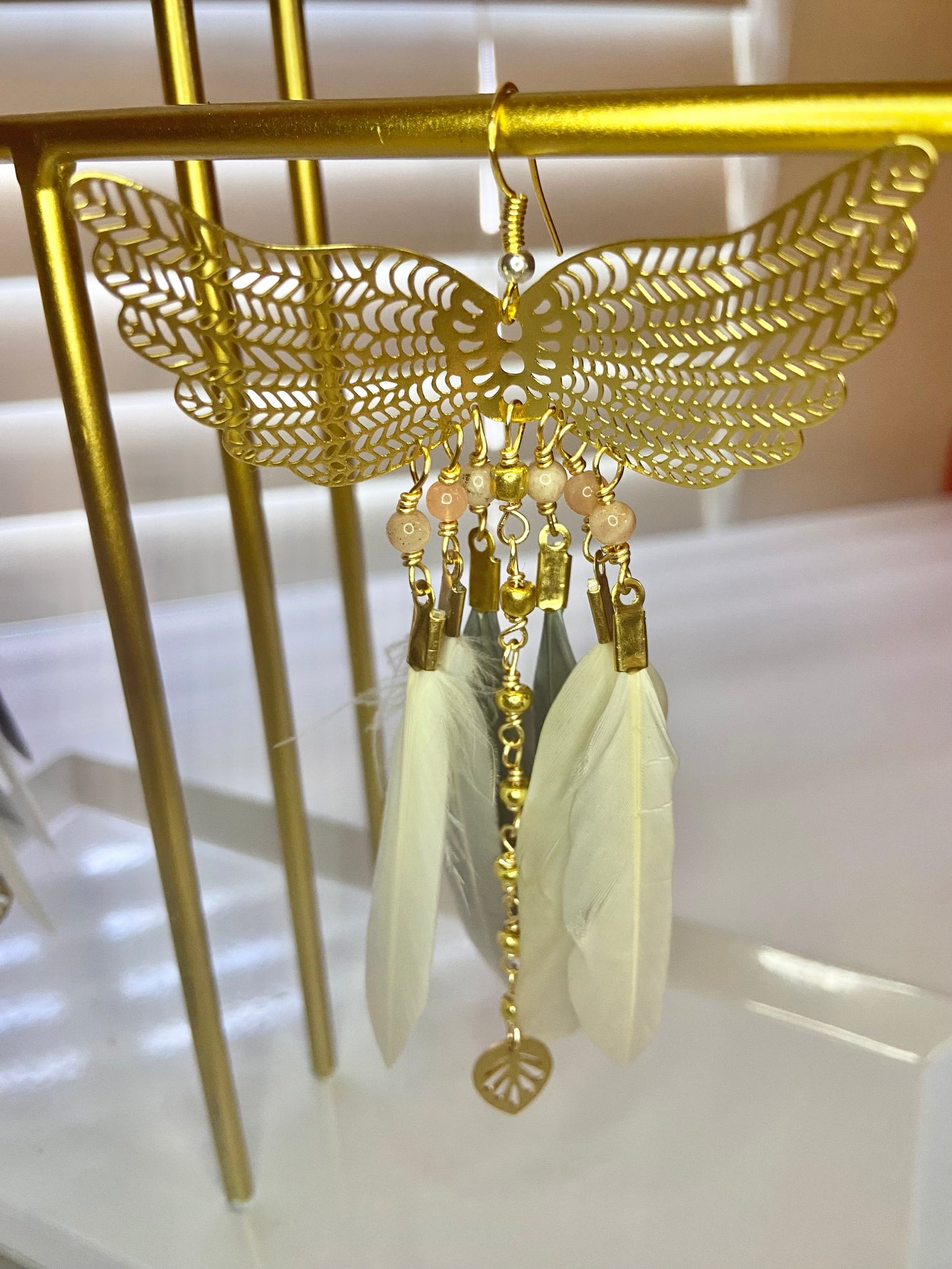 White Phoenix Rising Earrings