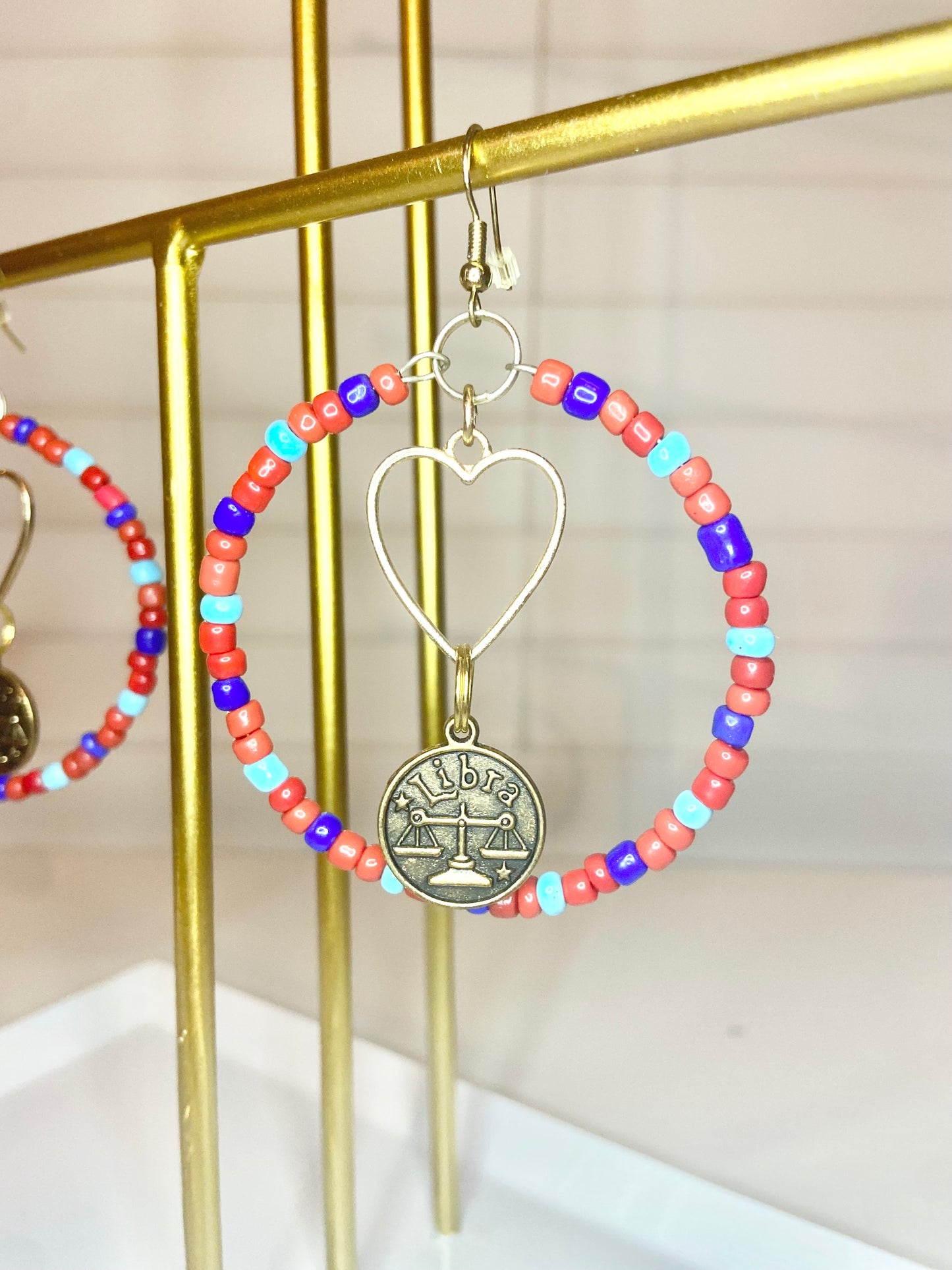 Red and Blue Libra Hoops