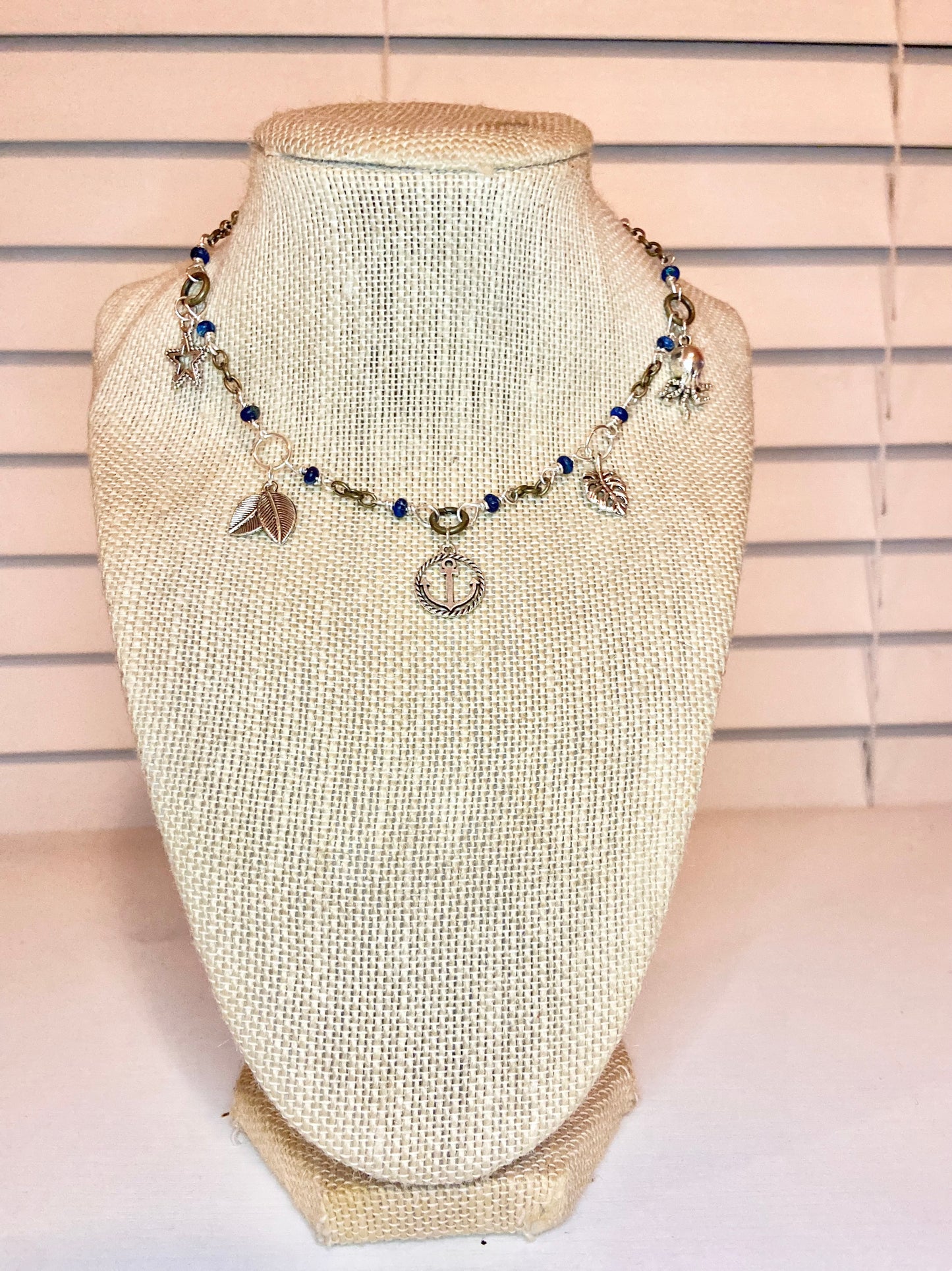 Lapis Lazuli and Silver Charm Choker