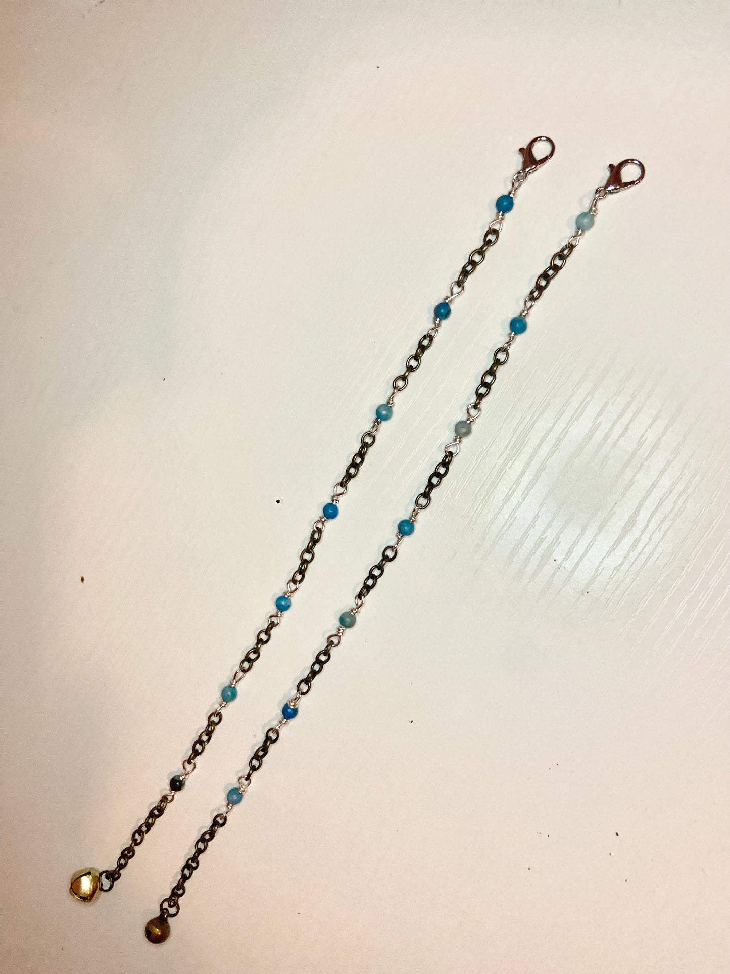 Matching Blue Lace Agate Anklet and Cat Collar