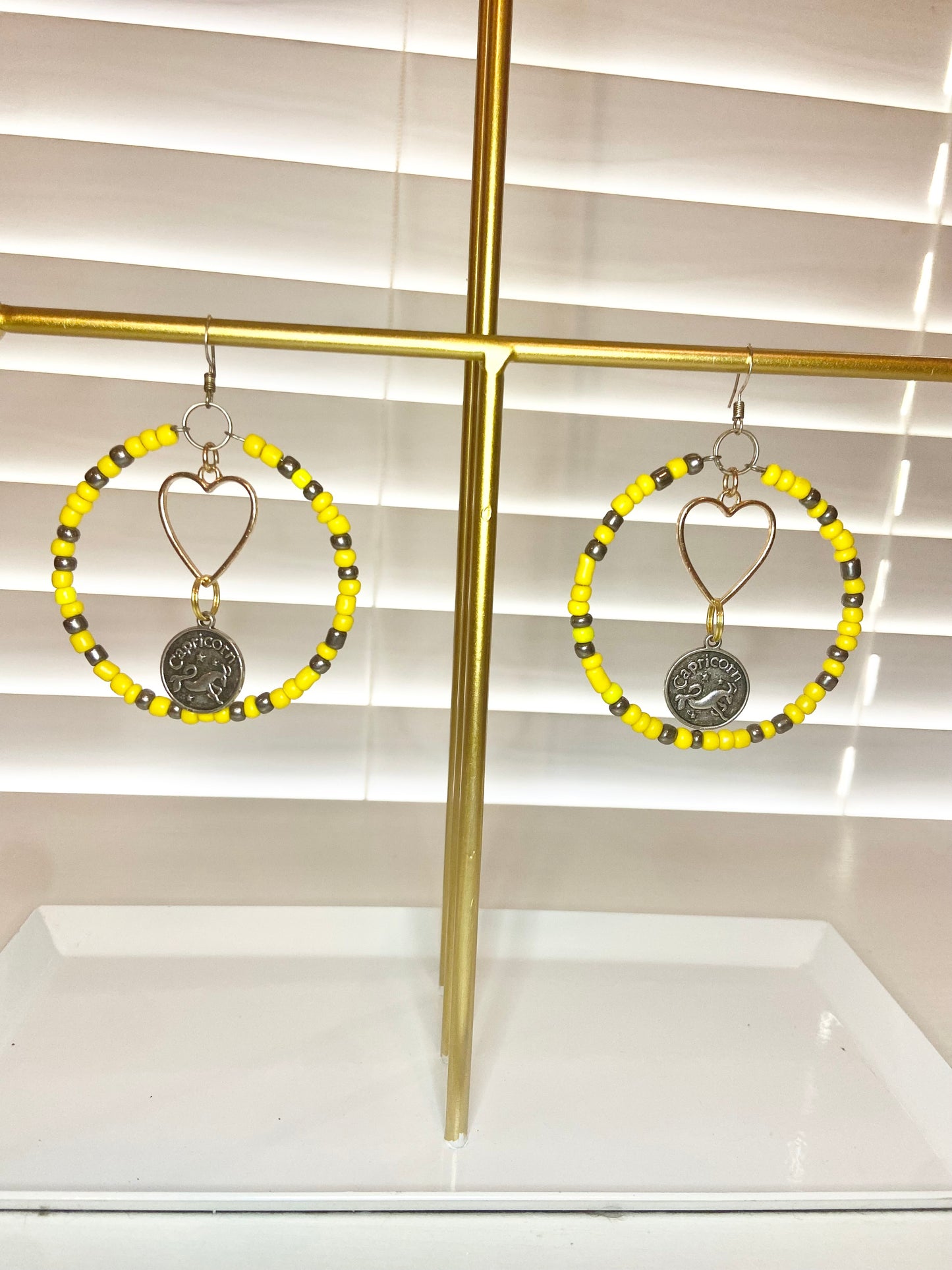 Yellow Capricorn Hoop