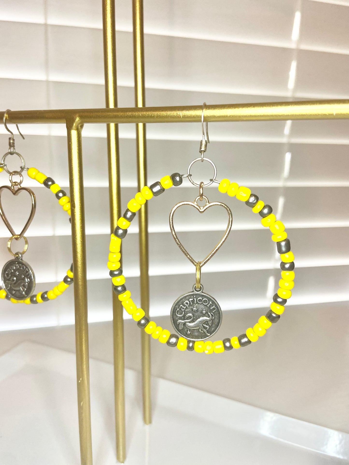 Yellow Capricorn Hoop