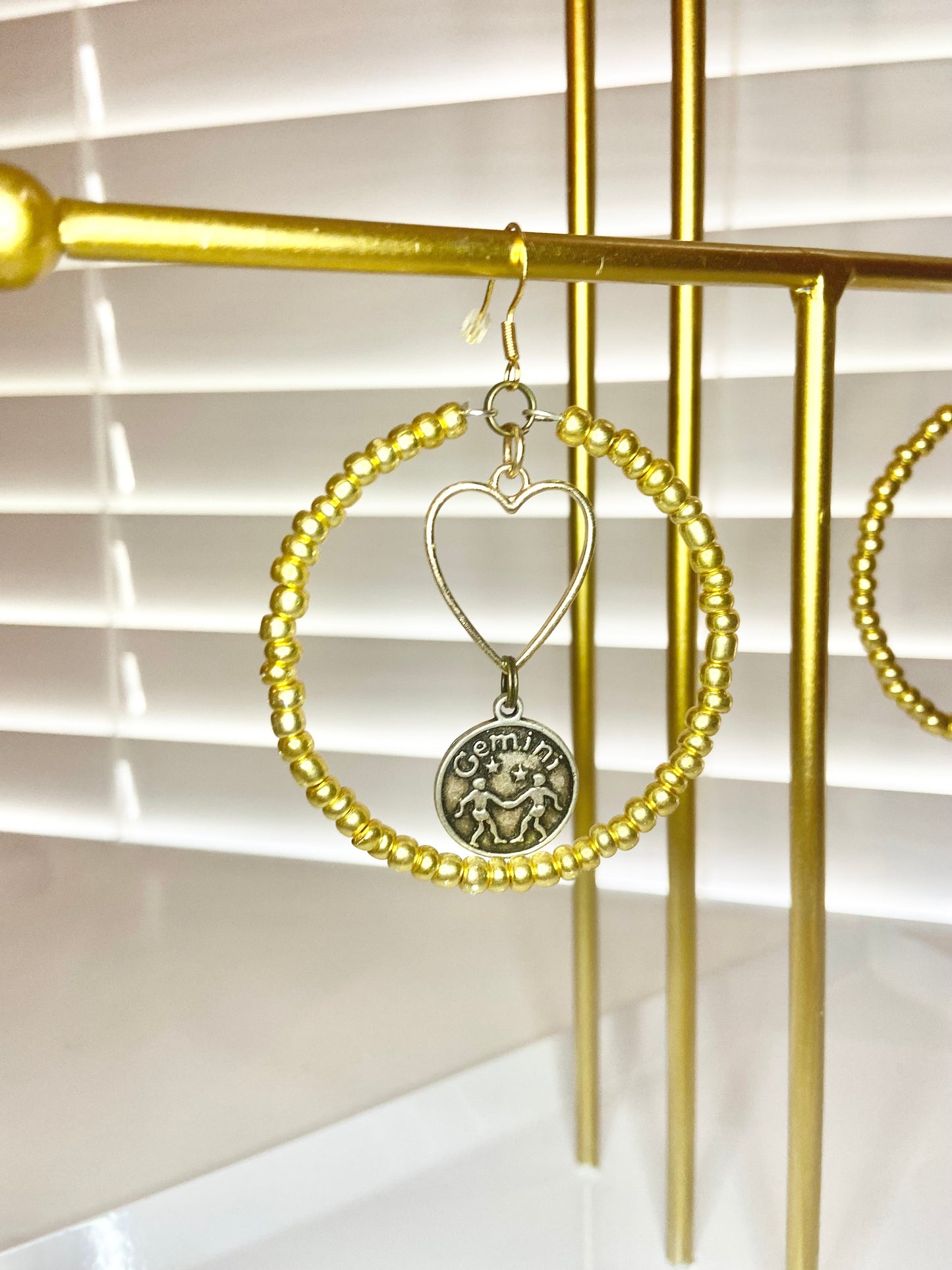 Gold Gemini Hoop