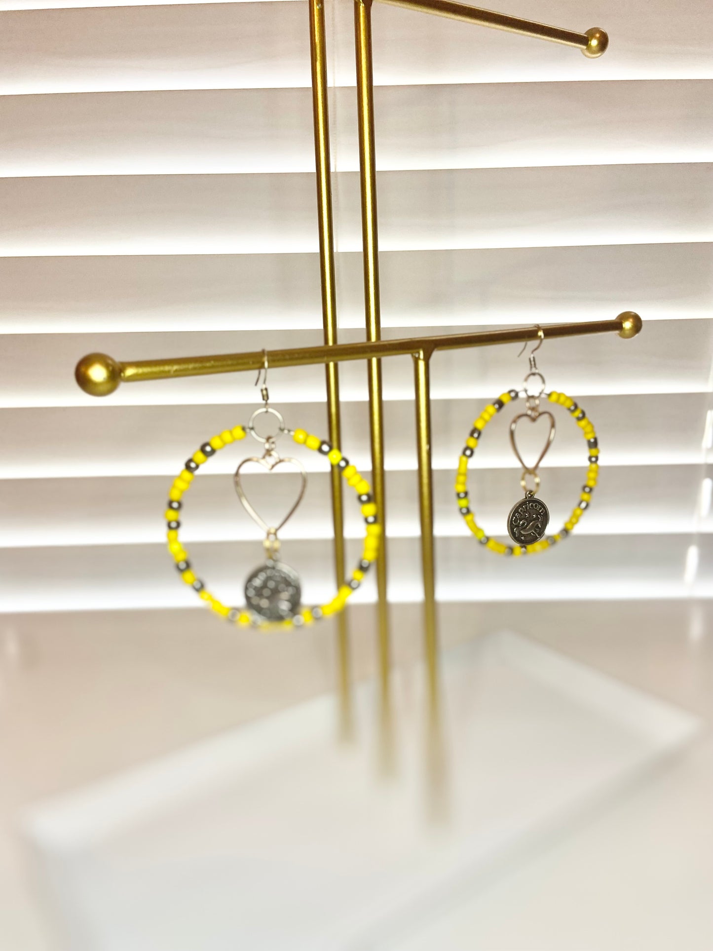 Yellow Capricorn Hoop