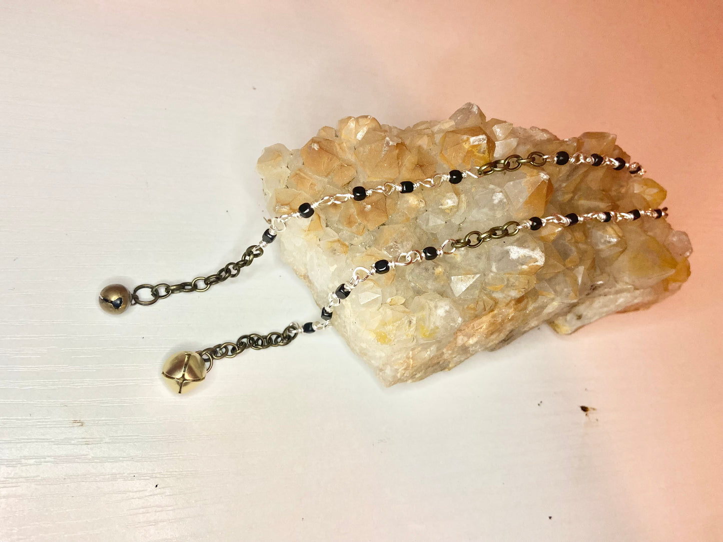 Matching Hematite Anklet and Cat Collar