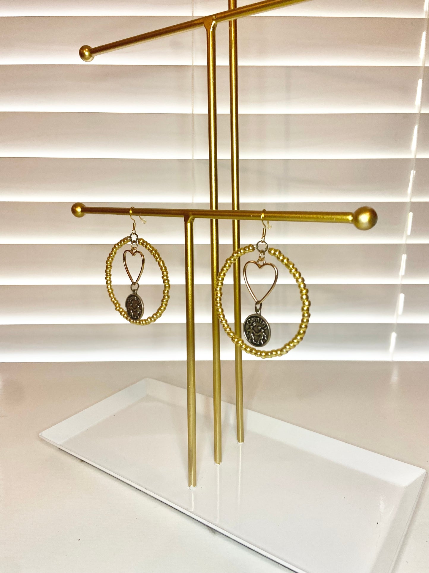 Gold Gemini Hoop