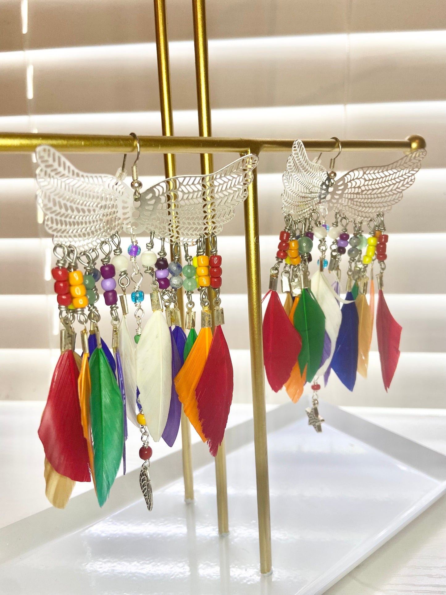 Rainbow Phoenix Rising Earrings