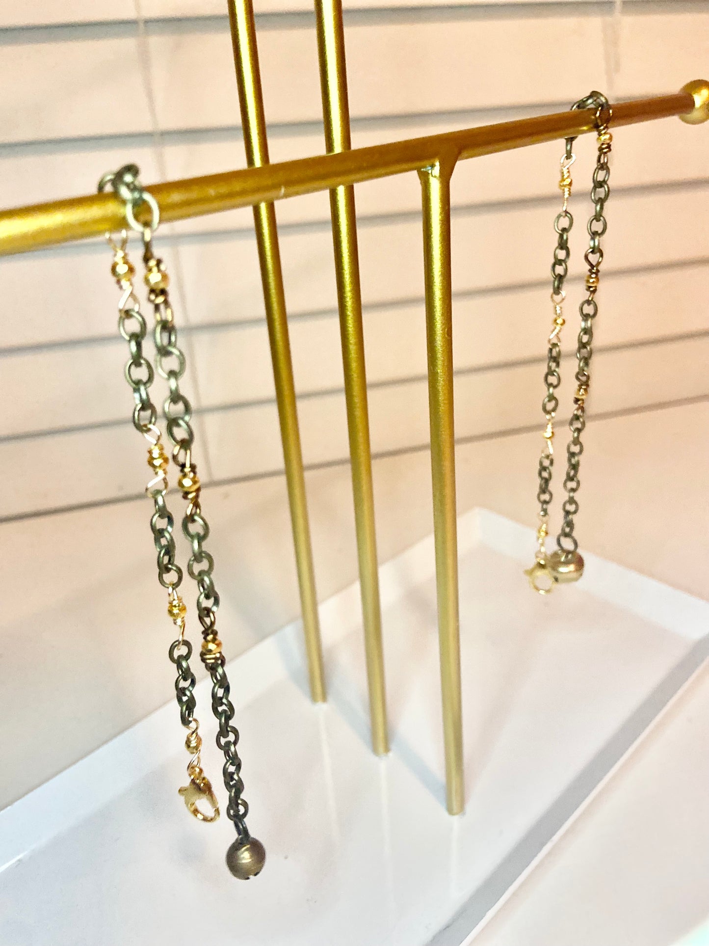 Matching Gold Hematite Anklet and Cat Collar