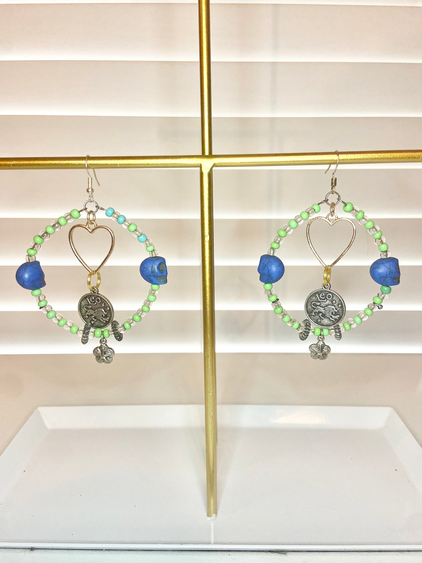 Blue and Green Leo Hoop