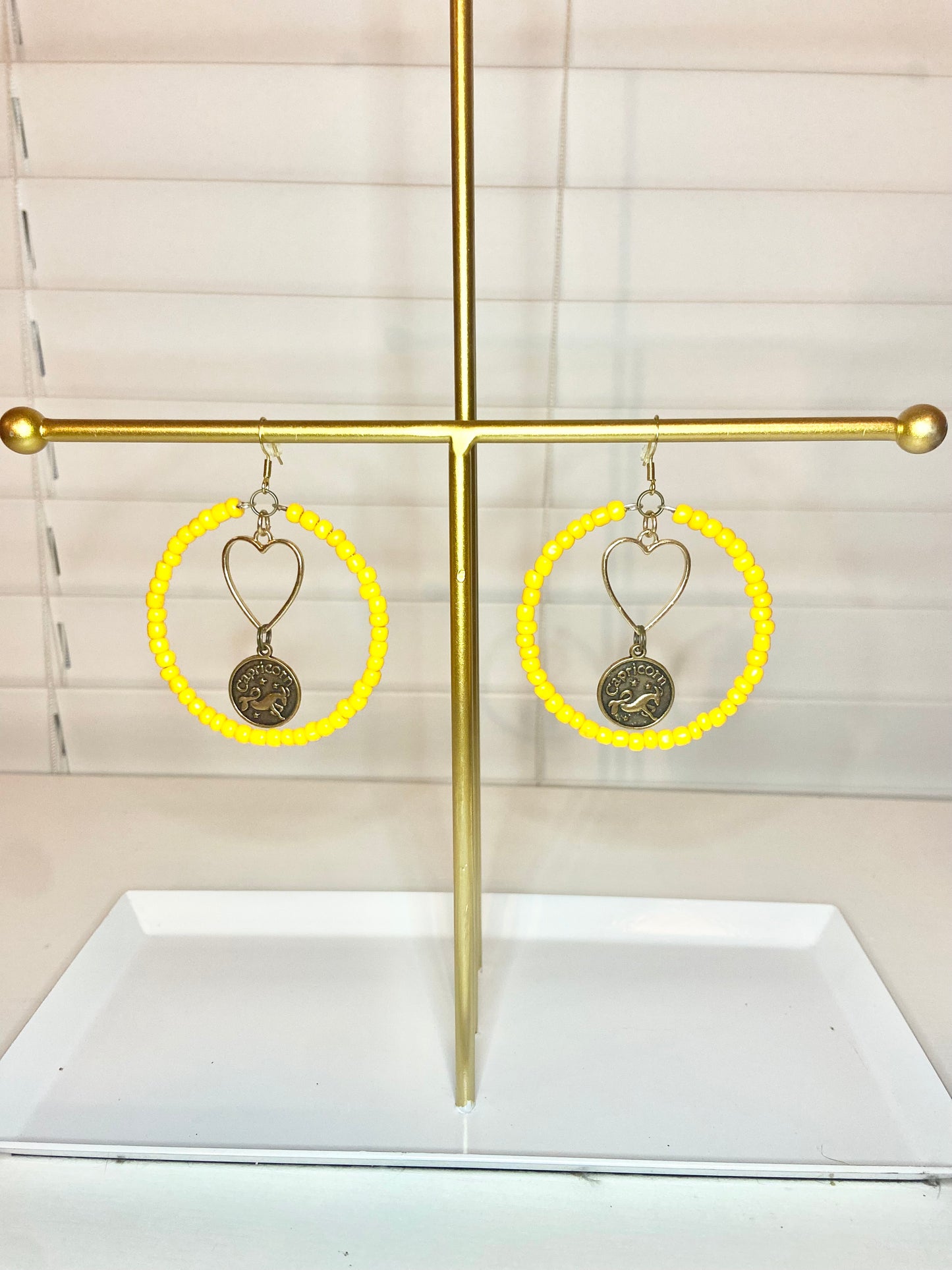 Light Orange Capricorn Hoop