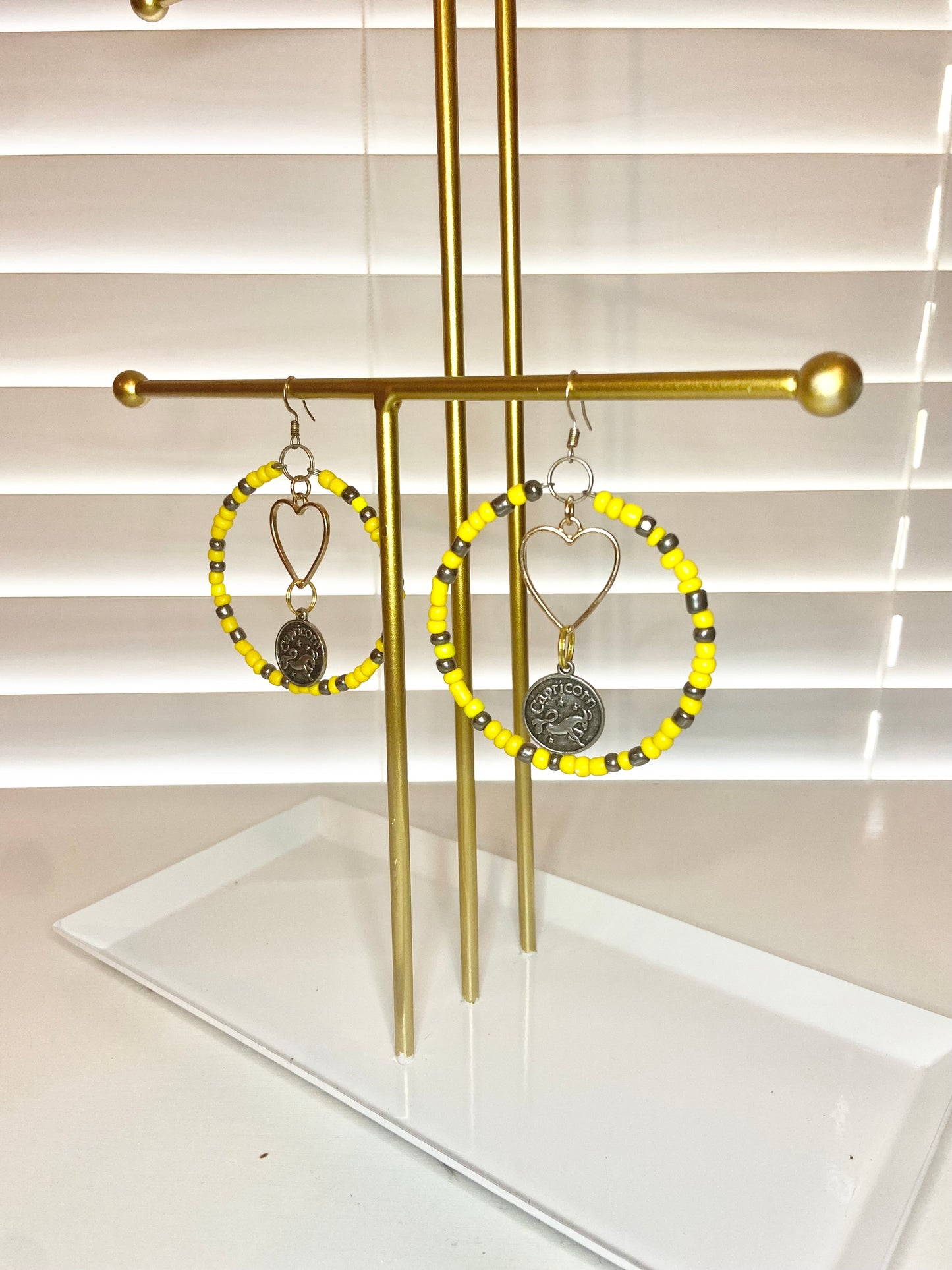 Yellow Capricorn Hoop