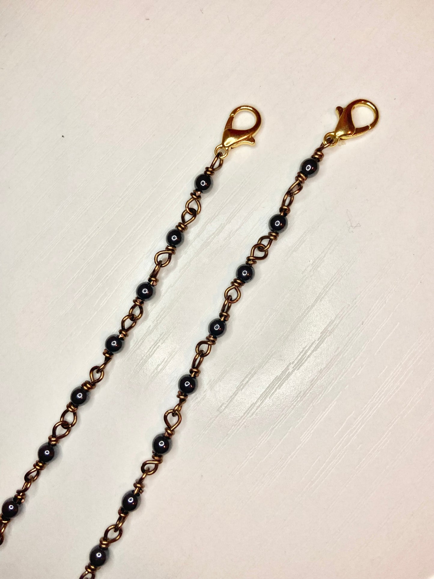 Matching Hematite Anklet and Cat Collar