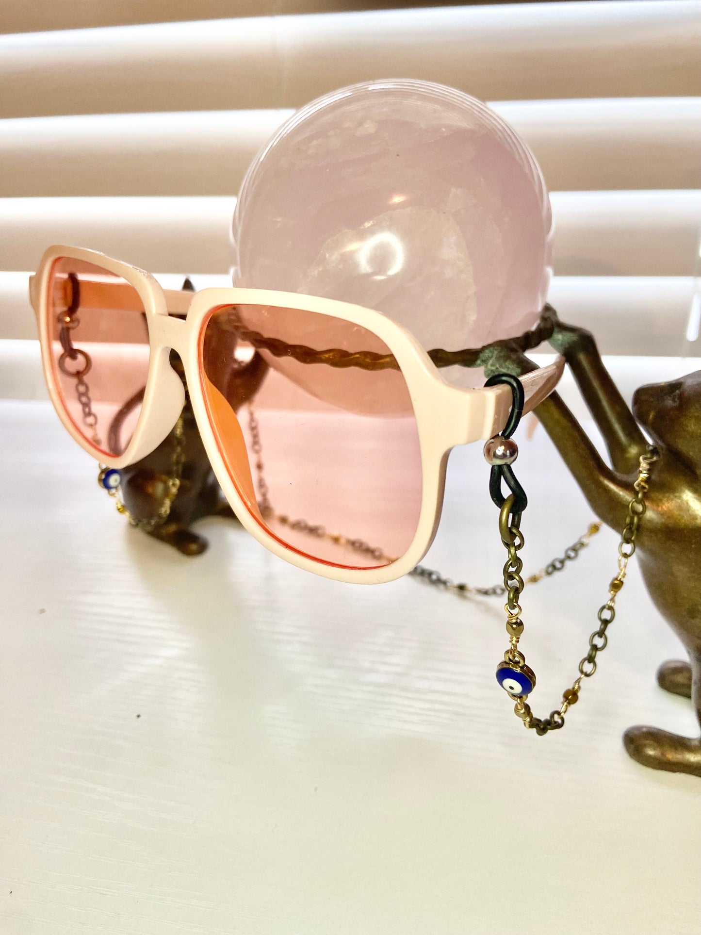 Simple Hematite Evil Eye Lanyard