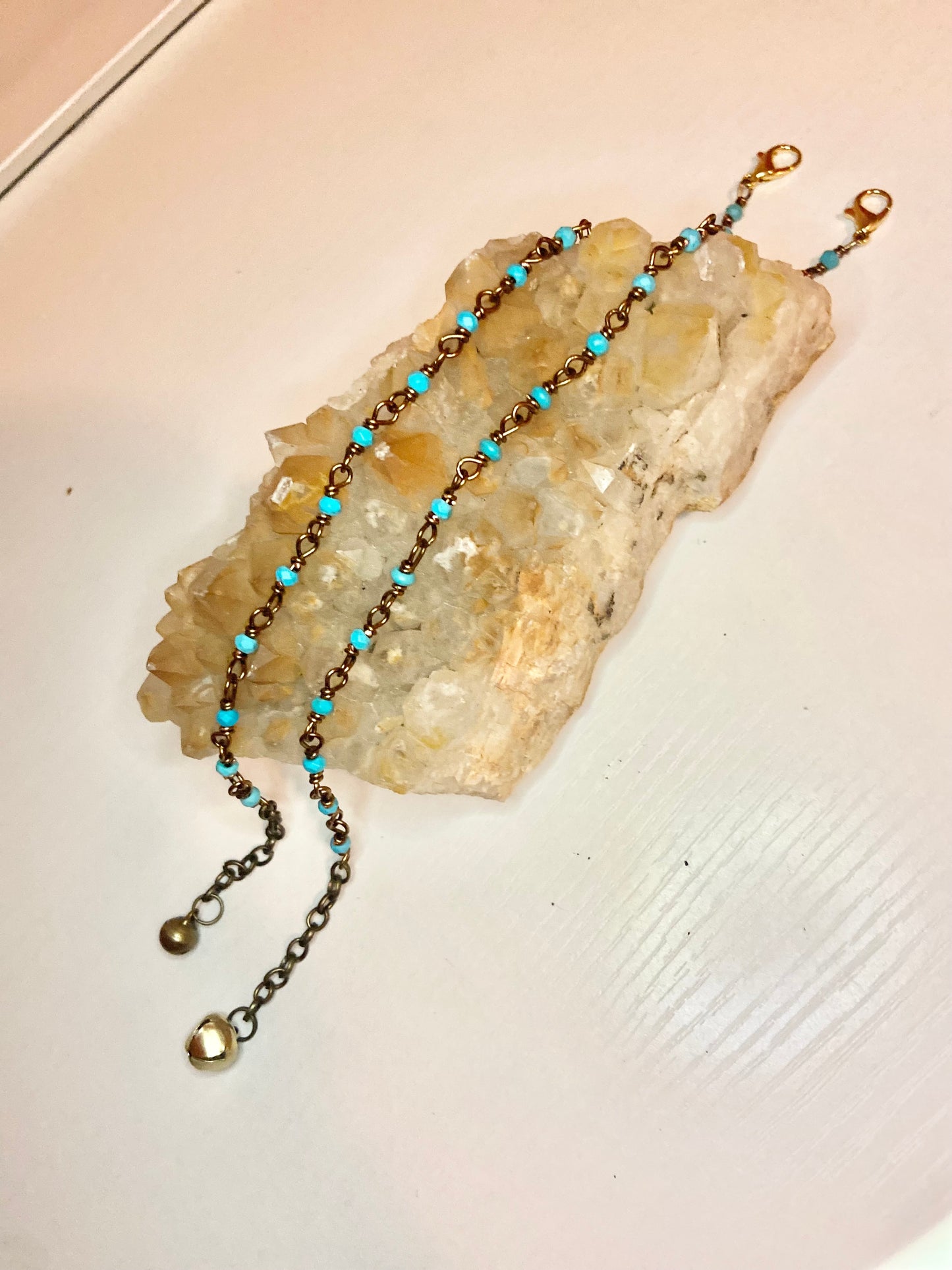 Matching Turquoise Anklet and Cat Collar