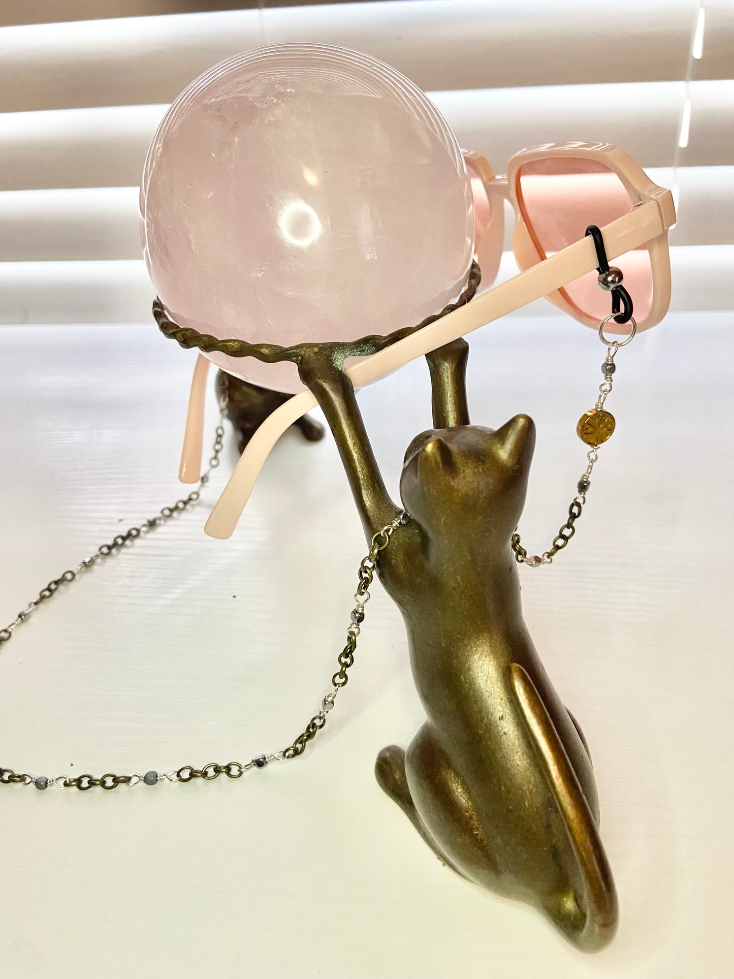 Simple Hematite Tree of Life Lanyard