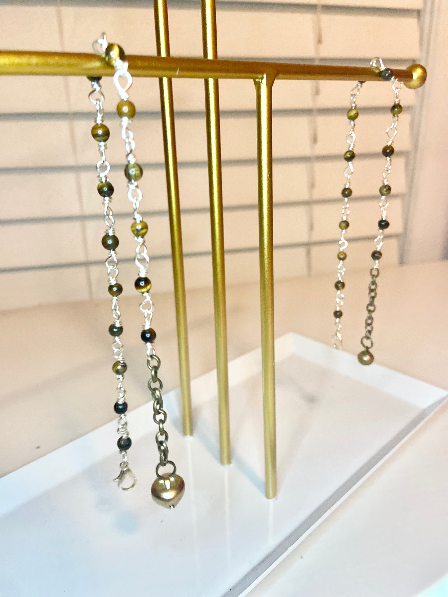 Matching Tiger Eye Anklet and Cat Collar