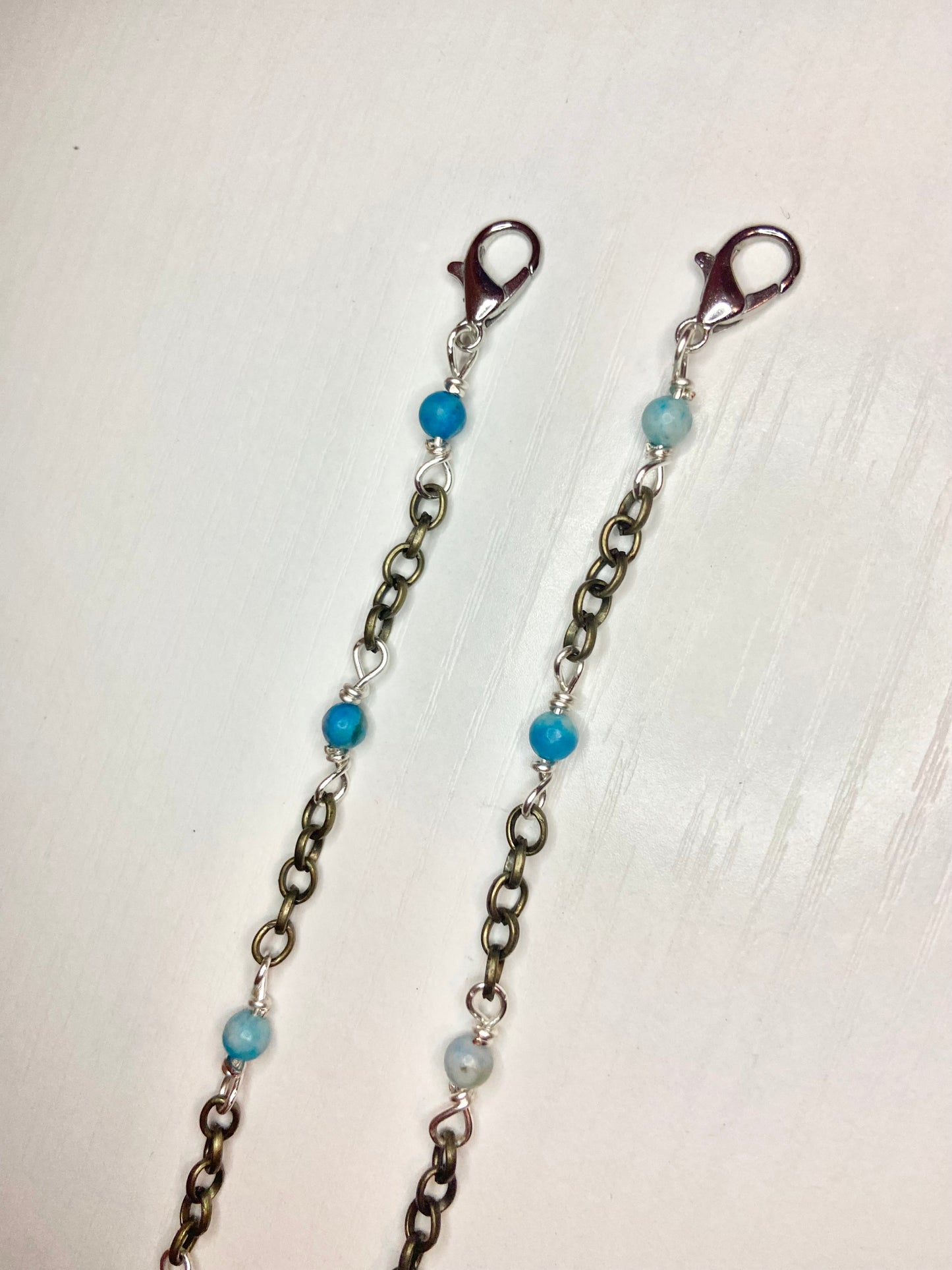 Matching Blue Lace Agate Anklet and Cat Collar