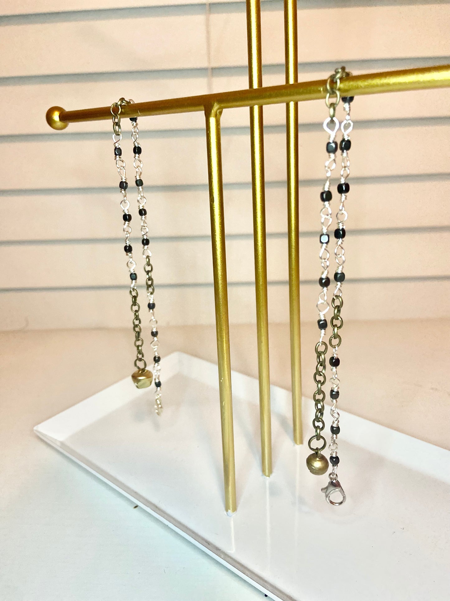 Matching Hematite Anklet and Cat Collar