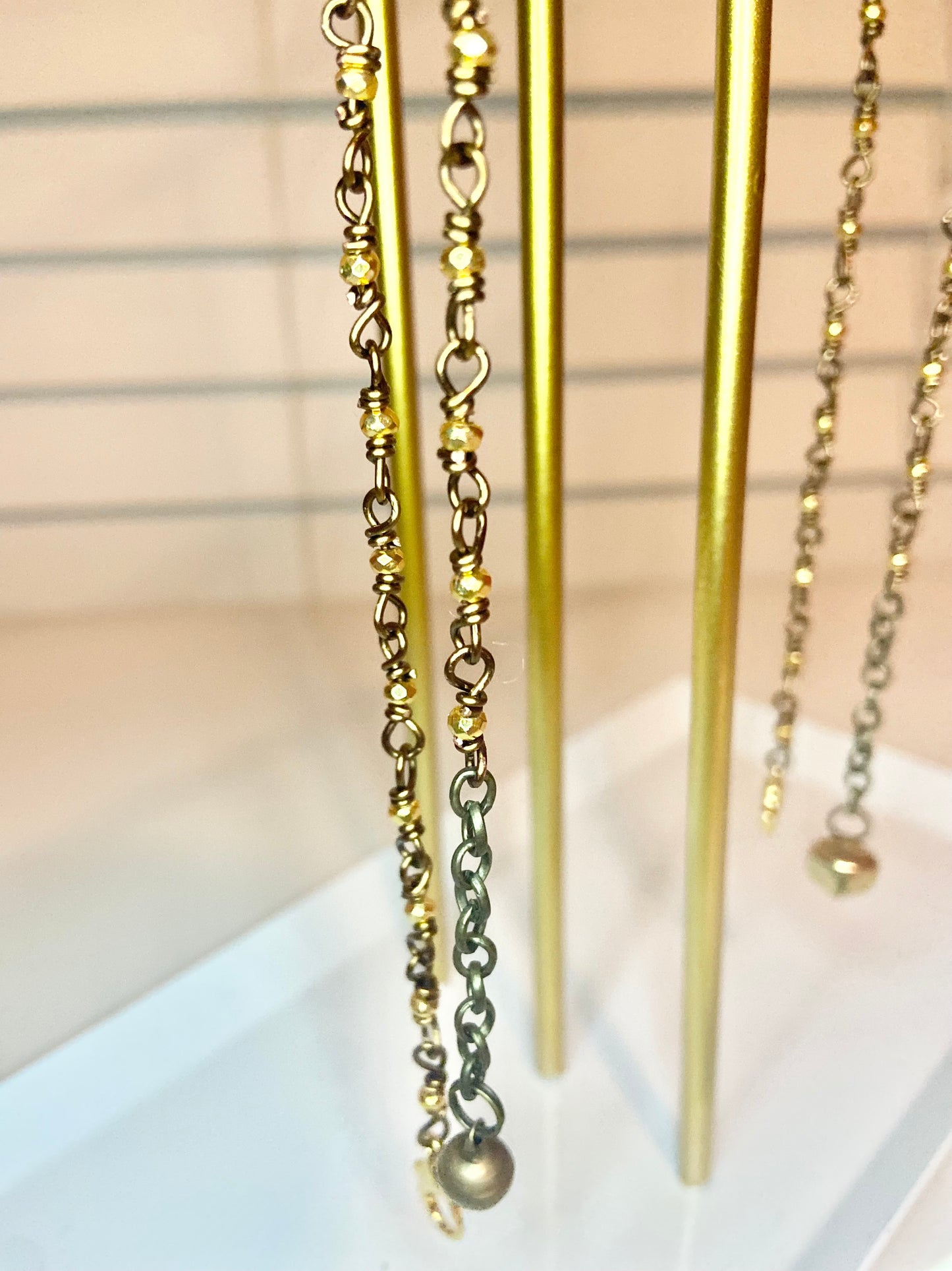 Matching Gold Hematite Anklet and Cat Collar