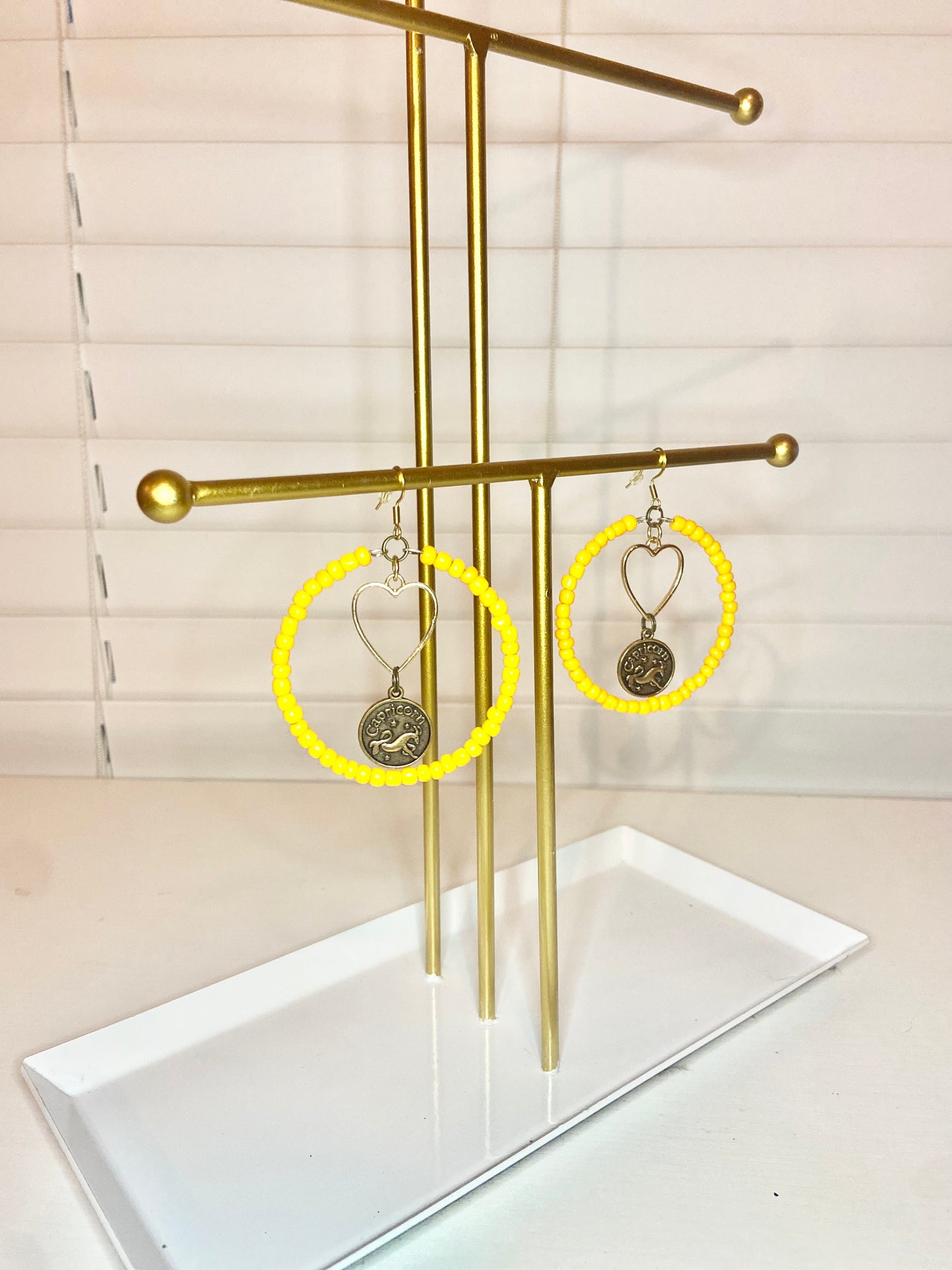 Light Orange Capricorn Hoop