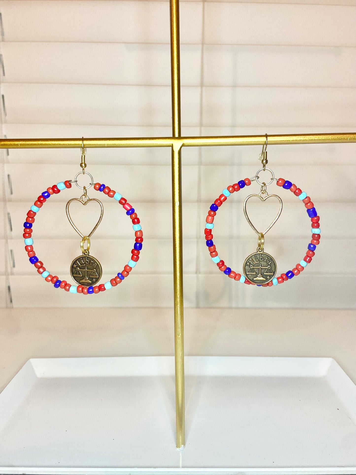 Red and Blue Libra Hoops
