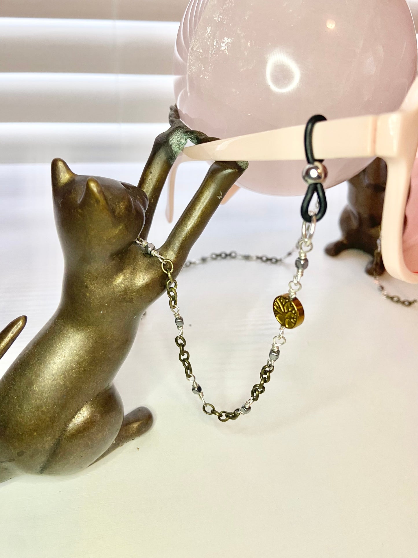 Simple Hematite Tree of Life Lanyard