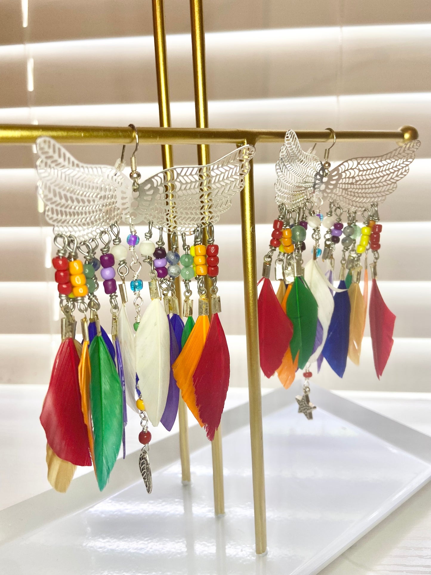 Rainbow Phoenix Rising Earrings