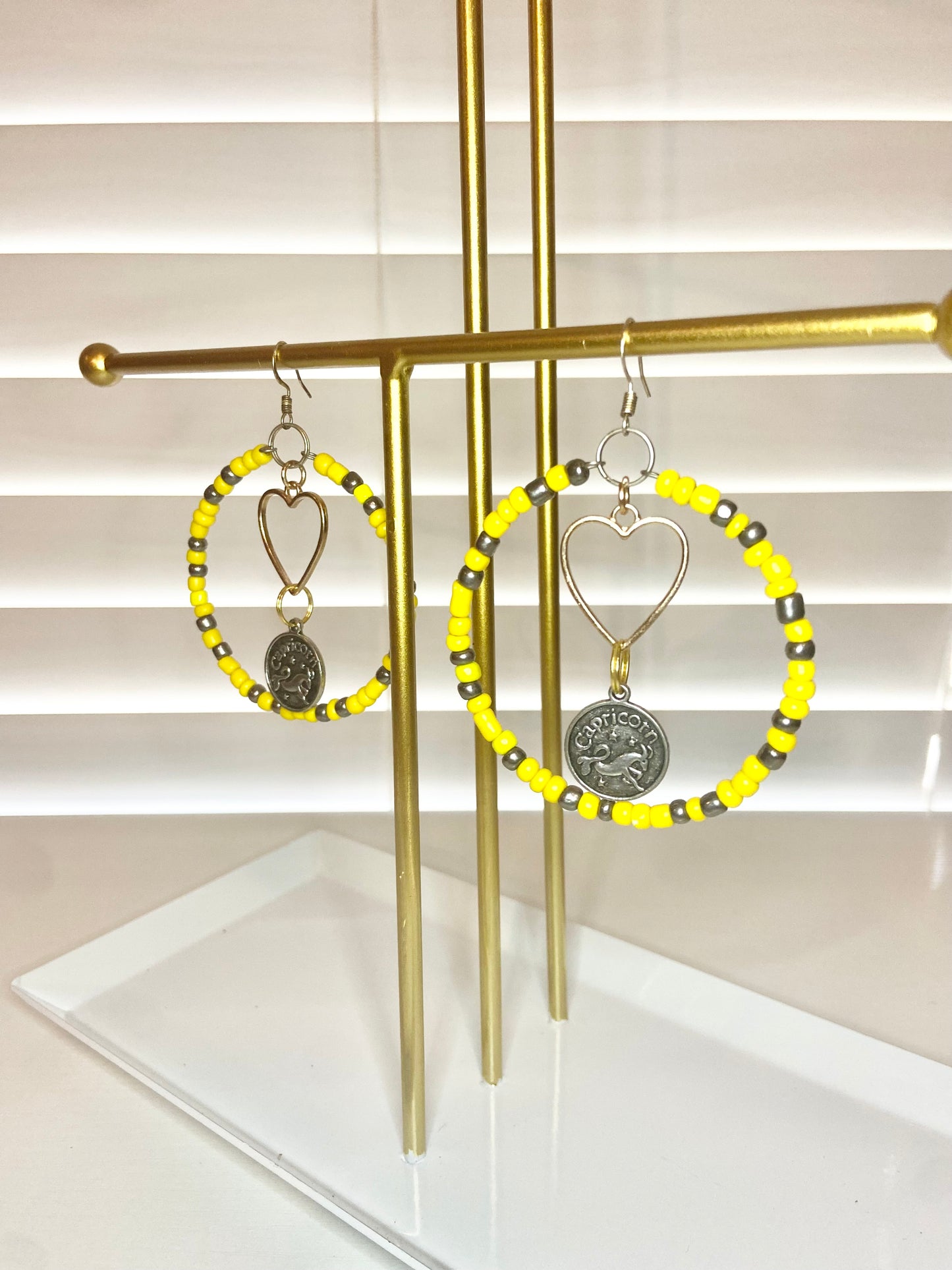 Yellow Capricorn Hoop
