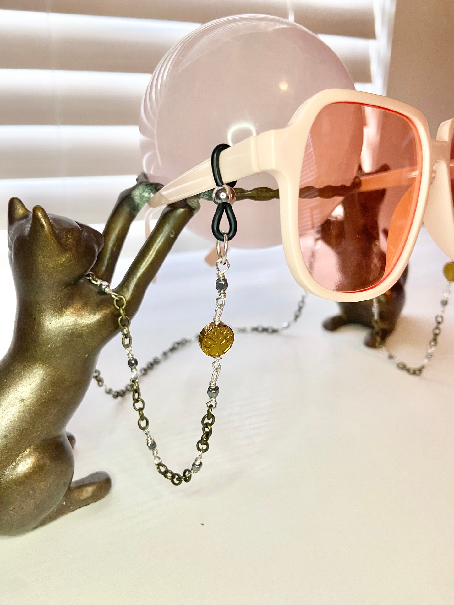 Simple Hematite Tree of Life Lanyard