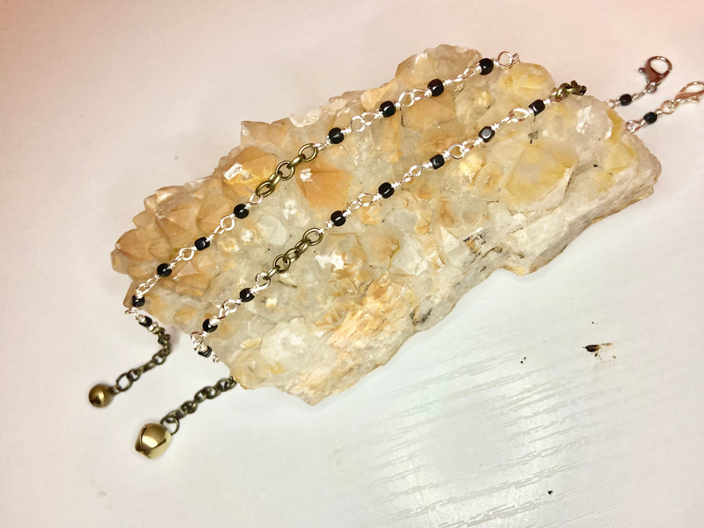 Matching Hematite Anklet and Cat Collar